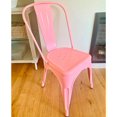 thumbnail image 3 of Heavenly Collection Light Pink Metal Chair, Armless Dining Chair, Metal Dining Chair, Stackable Chair, Indoor-Outdoor Chair, Kitchen Chair, Patio Chair, Restaurant Chair, Side Chair - Set 4, 3 of 9