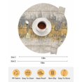 thumbnail image 6 of 15 Inch Round Placemats Set of 6, Yellow Grey Abstract Non Slip Heat Insulation PP Table Mats, Gradient Geometric Graffiti Retro Wooden Washable Place Mats for Kitchen Dining Party Table Decor, 6 of 7