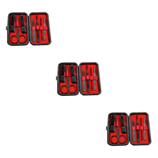 maskred Convenient Travel Nail Clippers Set with Protective Case 8 Pcs 15x10cm 3Set