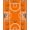 Orange, Pattern 6, variant on Design&I 8'x10' Washable Area Rug Basketball Repeating Hoop Motif Markings Bold Stripe Border Center for King Size Bedroom, Under Bed, Sleek Flatweave Pet Friendly