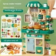 thumbnail image 1 of 72cm Kids Interactive Kitchen Playset with 70-Piece Cookware - Green Spray & Steamer, Light/Sound Effects, Charging Function - Safe Durable Plastic Cooking Toy for 4-6 Years Old Boys & Girls, Ideal, 1 of 6