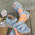 thumbnail image 2 of Hopeusnice Sandals for Women Soft Non-Slip Breathable PU Materials Summer Shoes Open Toe Sandals Trendy Thick-Soled Heel Women's Sandals Shoes for Beach Arch Support Shoes Light Blue 40, 2 of 7