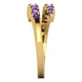 thumbnail image 4 of 0.235 ctw Wedding Band for Women - 18K Yellow Gold Natural Amethyst Stackable Eternity Ring, 4 of 6