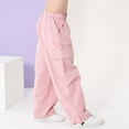 thumbnail image 5 of Rolanko Girls Cargo Pants Wide Leg Streetwear Kids Pants with Pockets Trendy Jogger Trousers, 5 of 6