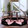 thumbnail image 3 of Round Area Rugs Collection 7 Ft, Pink Bowknot Non-Slip Residential Carpet, Shining Stars Vintage White Plaid Black Indoor Crawling Mats Runner Rugs for Living Room/Dining Room/Bedroom, 3 of 8