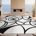 thumbnail image 2 of Design&I 8'x10' Washable Area Rug Black White Geometric Design Elegant Contrast with Star Accents for King Size Bedroom, Under Bed, Sleek Flatweave Pet Friendly, 2 of 7