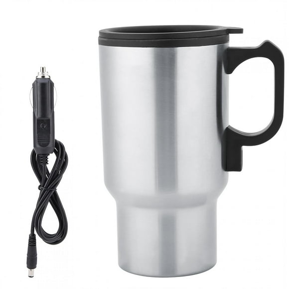 TKSE12V tasse chauffante pour voiture tasse chauffante pour voiture, tasse à café électrique de voyage en acier inoxydable de 450 ml 14 oz. Tasse thermos chauffante isolée, pour chauffer l'eau