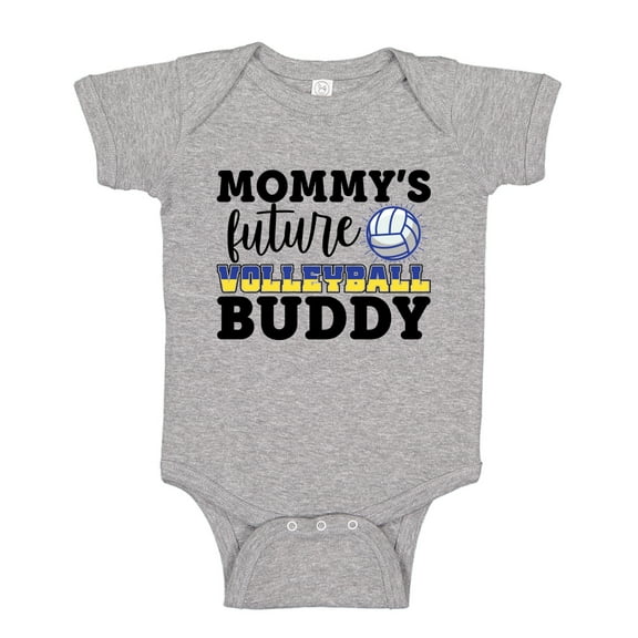 Mommy's Future Volleyball Buddy Baby Bodysuit One Piece NB Athletic Heather