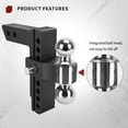 Ledkingdomus Adjustable Trailer Hitch, Fits 2'' Receiver, 8'' Drop Hitch, Aluminum Tow Hitch