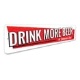 thumbnail image 3 of Drink More Beer Sign, Bar Owner Bartender Name Sign, Alcohol Collector, Home Bar Aluminum Decor - 4x18 inches, 3 of 4