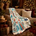 thumbnail image 3 of Coastal Cowgirl Surf Flannel Blanket with Western Boots and Surfboards, Ocean Waves, Horse and Shells Throw for Beach House and Guest Room, Home Decor Gift for Ocean Rodeo Fans, 3 of 7