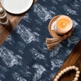 thumbnail image 3 of Nautical Ship Table Runner 72 Inches, Farmhouse Blue Ocean Lighthouse Mountain Bed Runner Dresser Scarves Tabletop for Indoor Outdoor Parties/Ceremony/Banquet, 18" x 72", 3 of 9