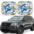 thumbnail image 2 of Uemuo Marine Animals Printed 2 PCS Car Windshield Sun Shade, Auto Sun Heat and UV Rays Blocker, Foldable Automotive Front Window Sunshade Protector, 2 of 7
