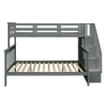 thumbnail image 4 of imerelez Stairway Twin-Over-Full Bunk Bed with Storage and Guard Rail for Bedroom, Gray color, 4 of 9