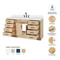 thumbnail image 3 of Ariel Hepburn 67 Inch Single Oval Sink Bathroom Vanity With Pure White Quartz Countertop 1.5 Inch Edge In Oak, 3 of 10