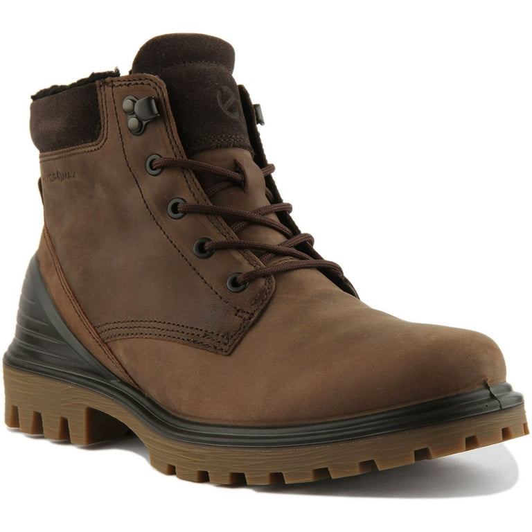 Ecco Tredtray Men s Hydromax Waterproof Leather Ankle Boot In Coffee Size 7 7.5