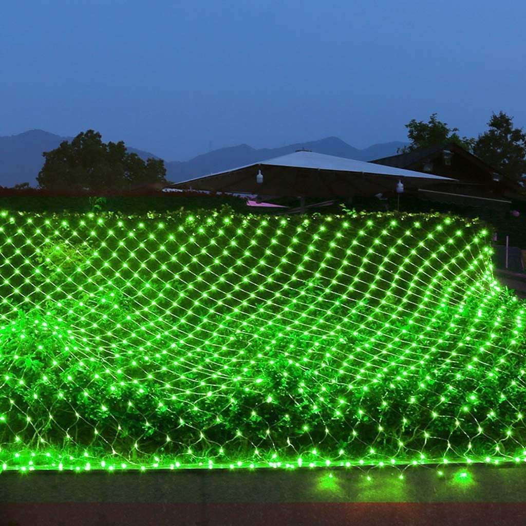 96 LED Green Net Lights, 4.9x 4.9 ft Connectable Halloween  Outdoor String Mesh Lights with 8 Lighting Modes, Waterproof Fairy Lights Plug in for Xmas Tree Holiday Party Garden Decoration