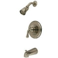 thumbnail image 3 of Kingston Brass GKB1637 Water Saving Magellan Single Handle Tub and Shower Faucet with 1.5GPM Showerhead, Satin Nickel/ Chrome, 3 of 5