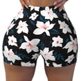 thumbnail image 2 of Fuzoiu Lilies Flowers Print Women's Workout Shorts,Workout Biker Shorts Women,Exercise Fitness Shorts,Scrunch Short, Athletic Shorts for Gym Yoga Running Sport Active-XX-Large, 2 of 8