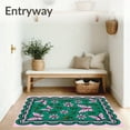 thumbnail image 3 of ODIKA 3'x5' Machine Washable Non-Slip Area Rug, Ethereal Winged Beauty Botanical Indoor Flooring High Traffic Rug, Green, 575329, 3 of 7