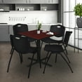 thumbnail image 2 of Cain 36" Mahogany Square Breakroom Table and 4 'M' Stack Chairs, Multiple Colors, 2 of 8