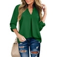 thumbnail image 4 of Fantaslook Womens Blouses 3/4 Sleeve V Neck Work Shirts Dressy Tops Chiffon Office Wear, 4 of 9
