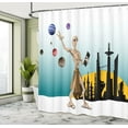 thumbnail image 5 of Ambesonne Cartoon Shower Curtain, Alien Planets Galaxy, 69"Wx84"L, Multicolor, 5 of 5