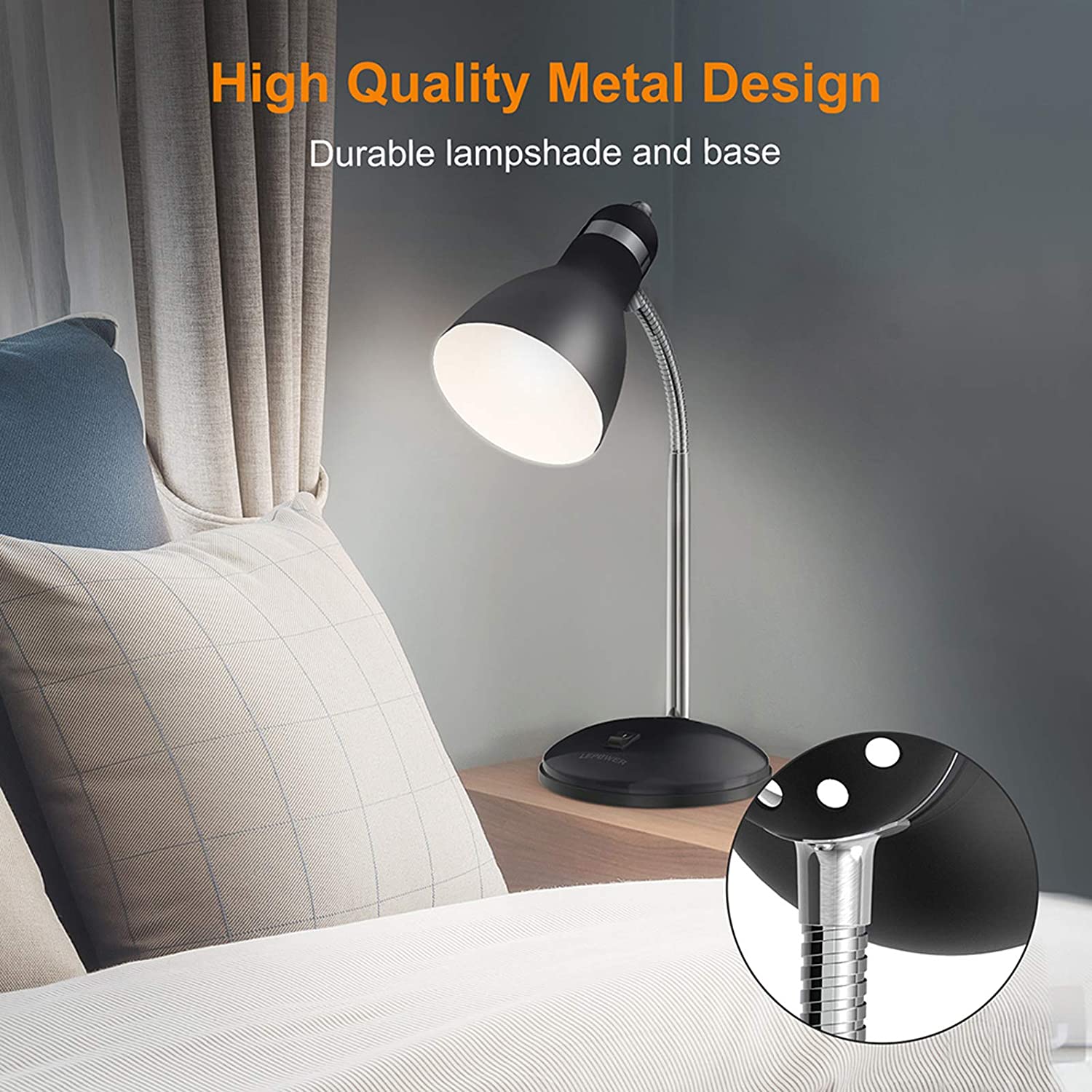 Lepower Metal Desk Lamp with Adjustable Gooseneck photo 2