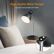 LEPOWER Metal Desk Lamp, Adjustable Gooseneck Reading Lamp for Home, Office, Bedroom, Black