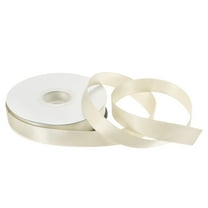 3/4 Inch 25 Yard Satin Ribbon Grosgrain Thin Solid Silk Wedding Bouquet Ribbon for Gift Wrapping Cream White