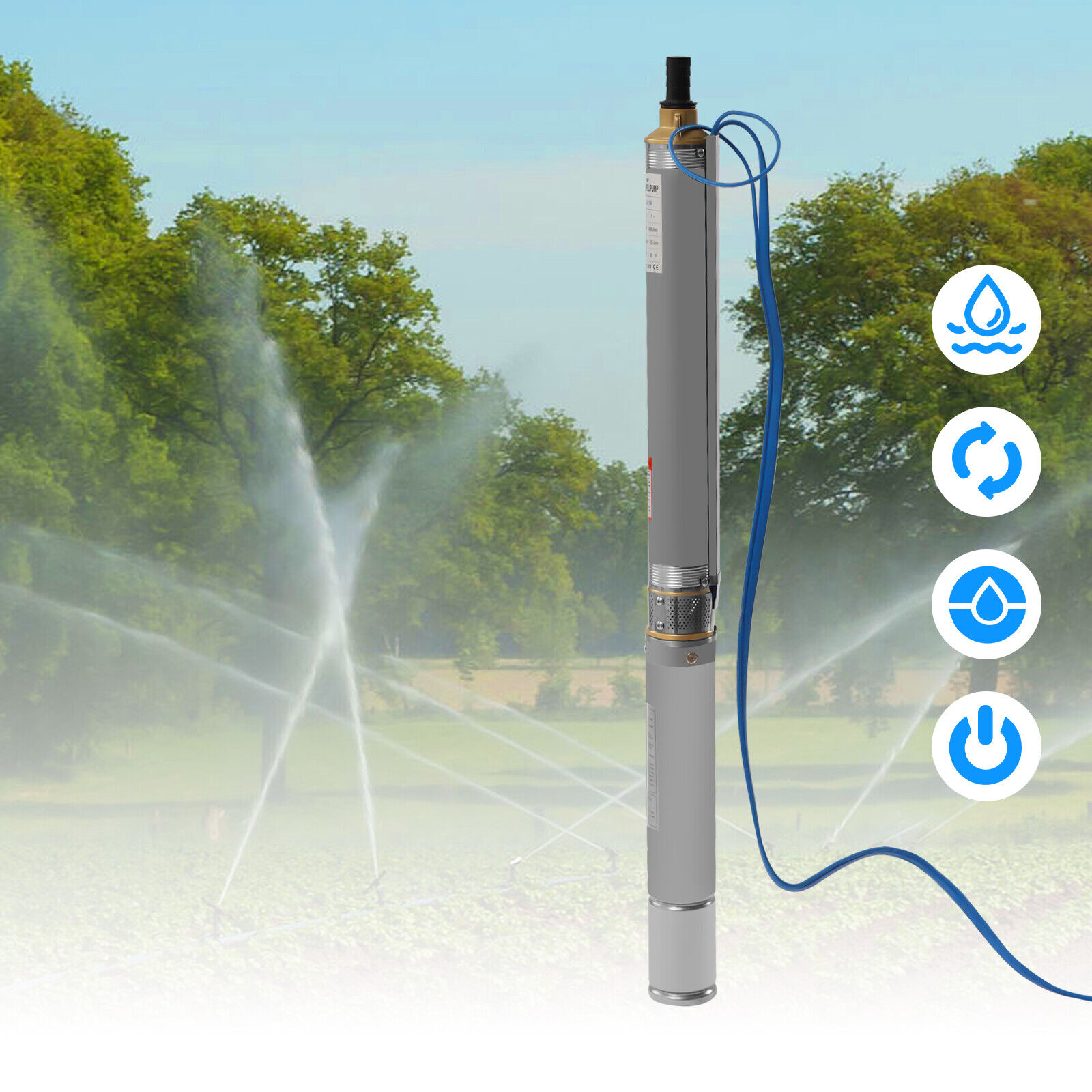 DENEST 3" 1Hp 110V/60Hz Screw Pump Submersible Water Deep Well Pump Stainless Steel New