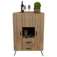 thumbnail image 4 of Inval Engineered Wood Mid-Century Buffet Corner Storage Cabinet in Brown, 4 of 9