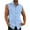 Blue, variant on Lovskoo Men's Hawaiian Linen Shirt Sleeveless Solid Color Cotton And Linen Button Up Shirt with Lapel Pocket Beach Shirt Black