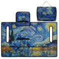 thumbnail image 4 of Xixirimido Golf Cart Seat Covers, Universal Golf Cart Seat Towel Blanket Quilted with 4 Pockets Fits for EZGO, Yamaha, Club Car & More 2-Seat Carts, Starry Night Painting, 4 of 7