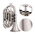 thumbnail image 4 of Mini Size Bb Trumpet, Lightweight Brass Pocket Trumpet with Carrying Case for Students, Beginners or Wind Instrument Lovers, Easy to Hold By One Hand, Smooth Action Valves, 4 of 7