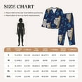 thumbnail image 4 of Pajama Sets for Women 2 Pcs, Blue Leaf Gray Koala Print Button Down Long Sleeve Sleepwear Lounge PJ Sets, 4 of 6