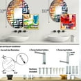 thumbnail image 4 of Designart "Shimmering Beats Compact Discs wall art III" Entertainment Maze Round Wall Mirror - Fashion Oval Printed Decorative Mirror - Multiple Color Options, 4 of 5