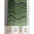 thumbnail image 3 of Green Ocean Waves Sheer Curtains for Living Room Bedroom Chic Rustic Abstract Ombre Stripes Art Sheer Curtains 108 Inch Long 2 Panels Set Light Filtering Curtain Window Treatments Drapes, 3 of 6