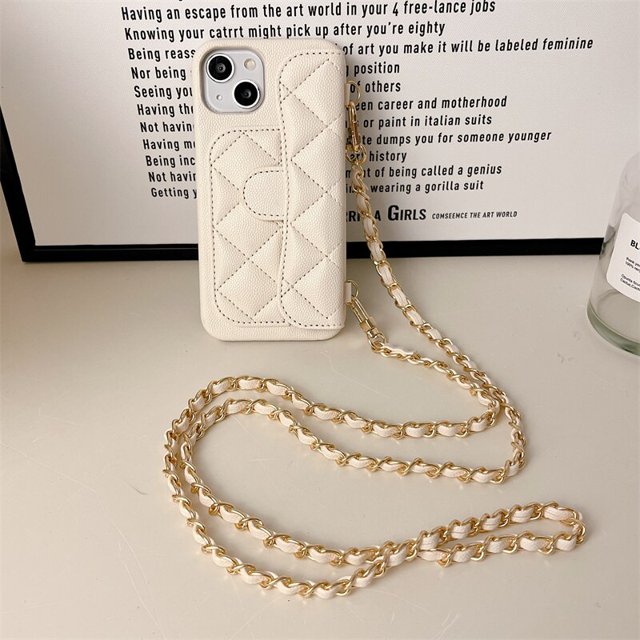 Funda de teléfono de hombro de cuero de lujo JOLanyard fundas a prueba de golpes funda de tarjeta de marca bonita para iPhone 14 Pro 12 13 Pro Max zhangmengya LED