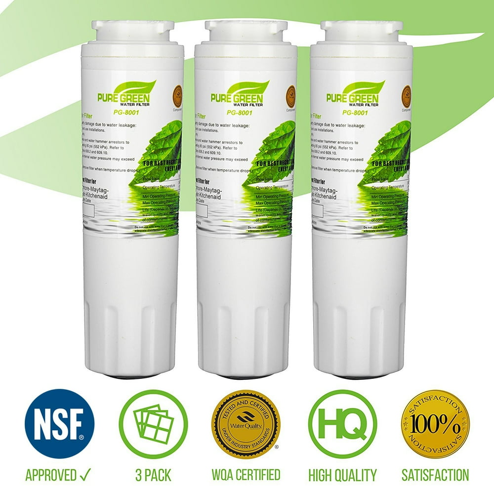 PURE GREEN UKF8001 Refrigerator Water Filter, Compatible with Maytag