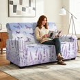 thumbnail image 2 of TSOVTHRID Butterfly Lavender Purple Print Love Seat Covers for 2 Cushion Couch Loveseat Recliner Cover 6Pieces Washable Couch Covers Stretch Sofa Slipcover Pets Dogs, 2 of 7