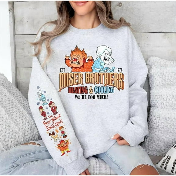 Miser Brothers Heating And Cooling Sweatshirt, Miser Brothers Too Much , Heat And Snow Sweatshirt - Sizes S-5XL ,Art Print JSC