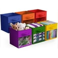 thumbnail image 3 of Sorbus Foldable Storage Bins – Set of 6 Fabric Cubes with Clear Window & Handles for Shelves and Closets (Bold Color Mix), 3 of 6