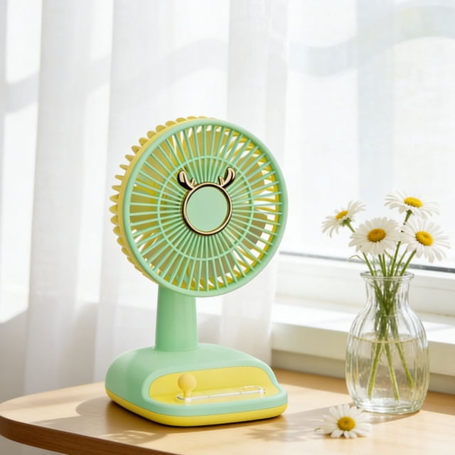 Rewenti Candy Color Mini Desktop Fan Usb Rechargeable, Small Desk Fan for office Home Summer Cooling Gift
