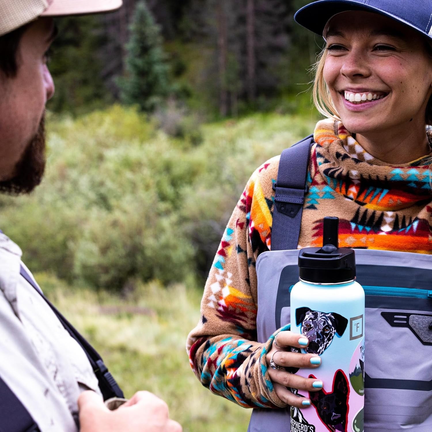 IRON °FLASK Camping & Hiking Hydration Flask, Wide Mouth, 3 Spout Lids, Stainless Steel Outdoor Water Bottle, Double Walled, Insulated Thermos, Metal Canteen - Midnight Black, 22 Oz