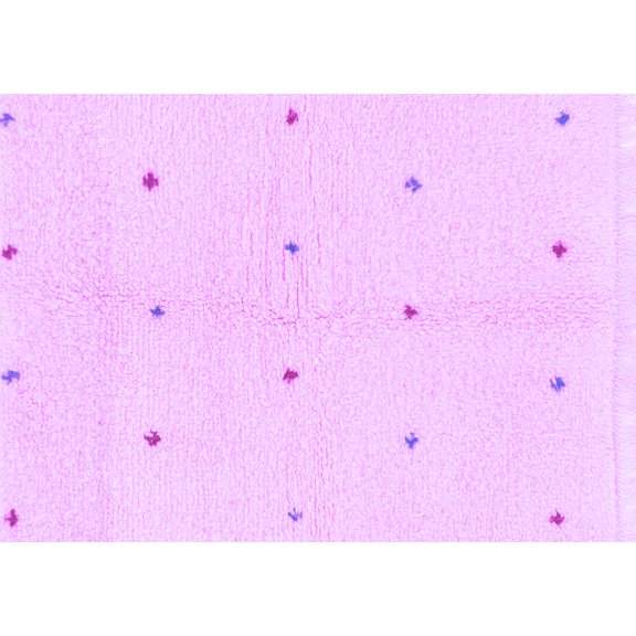 Ahgly Company Indoor Rectangle Solid Purple Modern Area Rugs, 5' x 7'