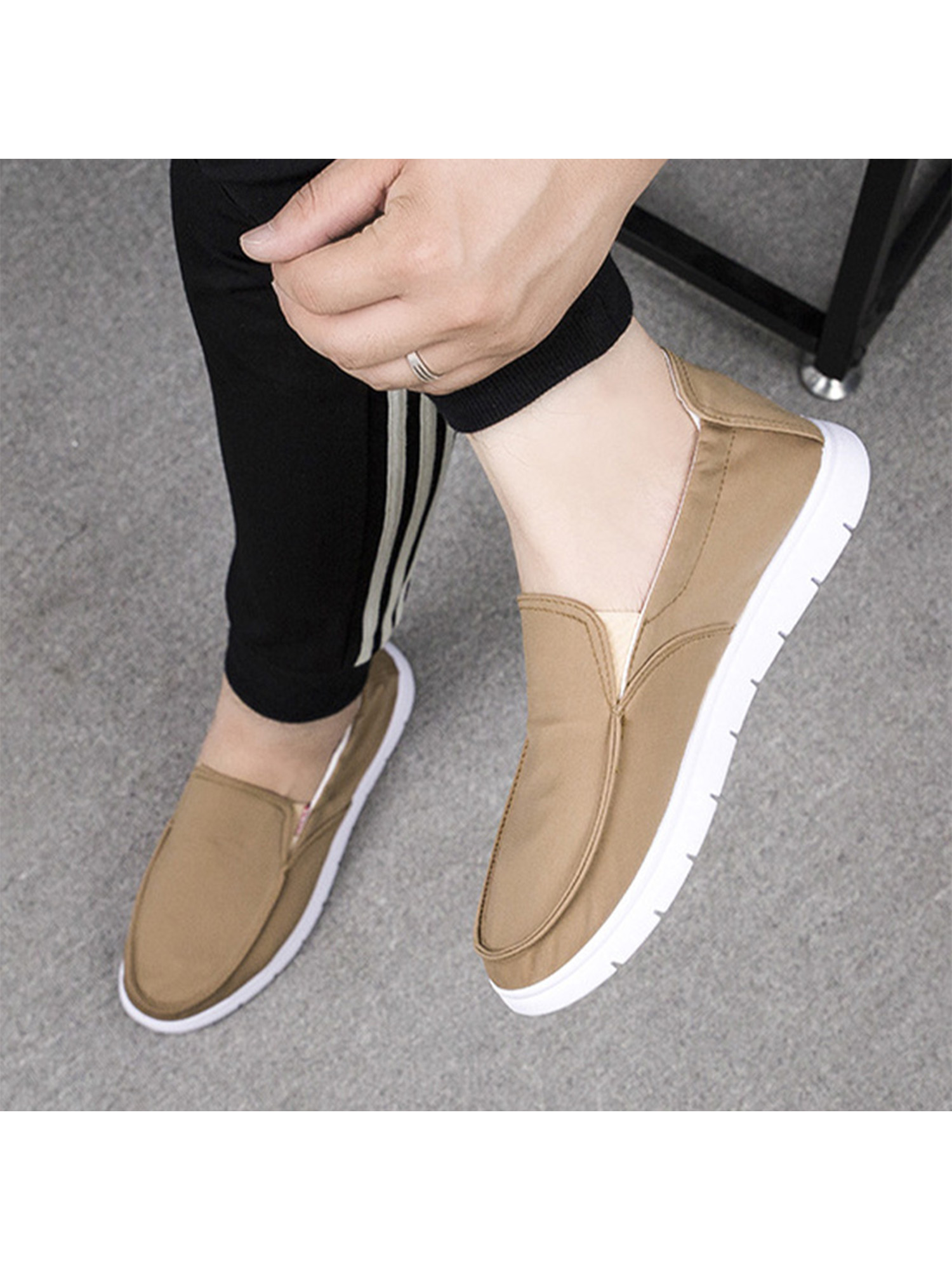 UKAP Casual Canvas Shoes for Men Slip On Loafers Deck Shoes Comfortable Boat Shoes Outdoor Fashion - image 5 of 8