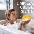 thumbnail image 4 of Esponja de baño Loofah de 60g borla exfoliante corporal Amarillo, 4 of 4