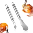 thumbnail image 1 of Pelador de naranjas y pomelos, herramienta de acero inoxidable para pelar naranjas, pelador de cítricos, mango largo, pelador de naranjas y pomelos, 1 of 4