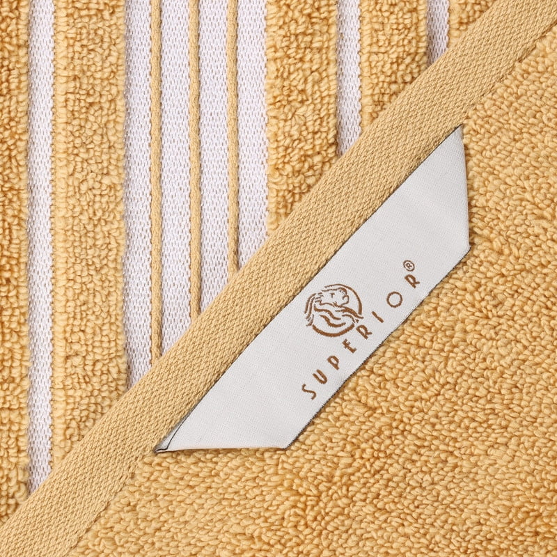 Superior Sadie Zero Twist Cotton Face Towel Washcloth Set of 12, Ultra Soft Towels, Gold